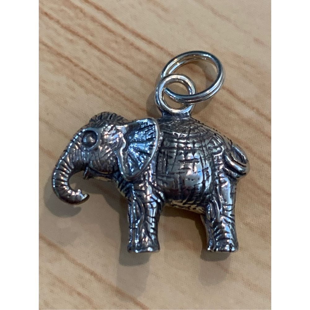 .925 Elephant Sterling Silver Jewelry Charm